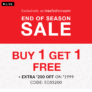 Max Fashion – End of Season Sale – Buy 1 Get 1 Free + Buy 2 get additional 10% off + Extra 200 off on 1999