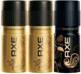 AXE Gold and Dark Temptation Deodorant Spray  –  For Men(450 ml, Pack of 3)