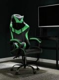 Bantia Leatherette, Synthetic Fiber Office Arm Chair(Green, Black)