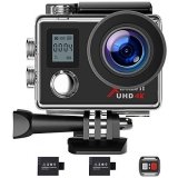 Campark Action Camera 4K WiFi Ultra HD Sports Cam Underwater Waterproof 30M 170° Wide-Angle Lens with Remote Control and 2 Recharge Batteries with Mounting Accessories Kit – ACT76