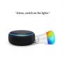 Echo Dot (Black) Combo with Wipro 9W LED Smart Color Bulb – Smart Home Starter Kit