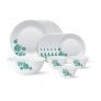 Larah by Borosil – Tiara Series, Woodstock, 19 Pcs, Opalware Dinner Set, White