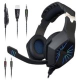 Maono AU-A1 Gaming Headphones with Headset, Mic Control and LED Light (Blue and Black)