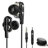 pTron Boom Ultima 4D Dual Driver in-Ear Wired Headphones with Mic – (Black and Silver)