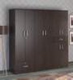 Ren 6 Door Wardrobe with External Drawers in Wenge Finish by Mintwud