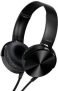 RSFuture MDR-XB450 Wired Extra Bass On-Ear Headphones with Tangle Free Cable, 3.5mm Jack, Headset with Mic for Phone Calls (Black)