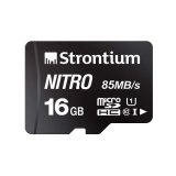 Strontium Nitro 16GB Micro SDHC Memory Card 85MB/s UHS-I U1 Class 10 High Speed for Smartphones Tablets Drones Action Cams (SRN16GTFU1QR)