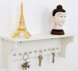 Wora Key Holders And Racks Multipurpose Particle Board Wall Shelf(Number of Shelves – 1, White)