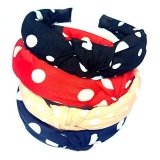Y & B Hair Accessories Korean Style Solid Fabric Knot with Tape Plastic Hairband Headband for Girls and Woman 4