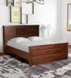 Yuuto Queen Size Bed with Storage in Walnut Finish by Mintwud