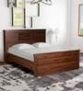 Yuuto Queen Size Bed with Storage in Walnut Finish by Mintwud